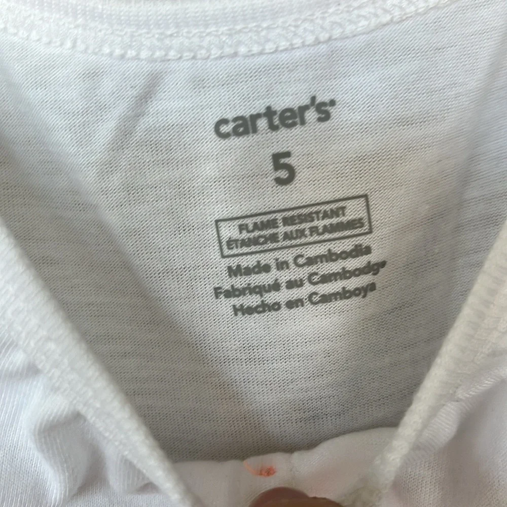 Brand New Carter’s 3-Piece Lovebirds Hearts Pajama Set White Top Pants & Shorts